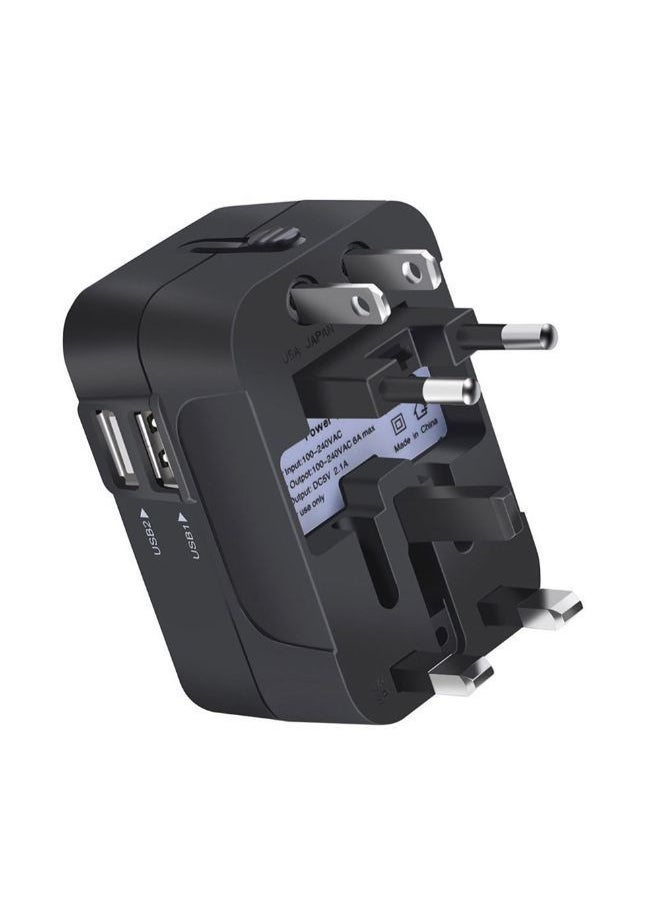 NIBEMINENT Portable Universal Travel Adapter Black 0.13kg  - Image 3