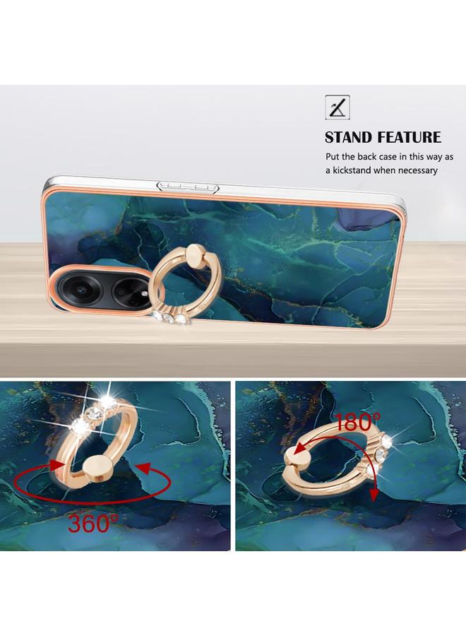 S-TOP Case For OPPO A98 Electroplating Marble Dual-side IMD Phone Case with Ring - Image 3
