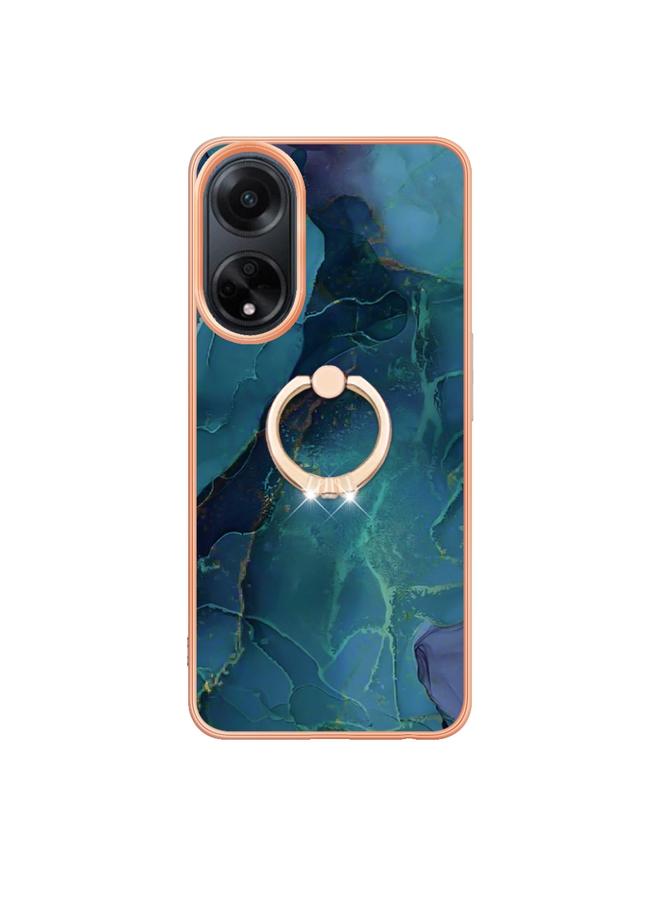 S-TOP Case For OPPO A98 Electroplating Marble Dual-side IMD Phone Case with Ring - Image 2
