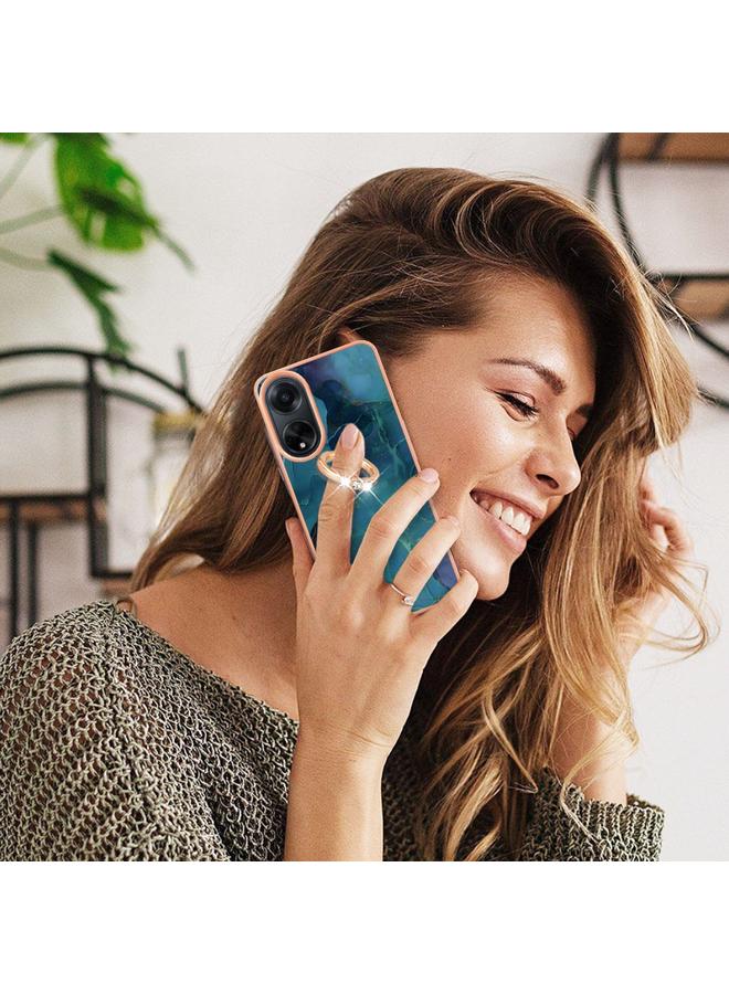 S-TOP Case For OPPO A98 Electroplating Marble Dual-side IMD Phone Case with Ring - Image 5
