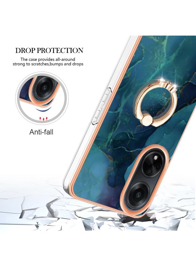 S-TOP Case For OPPO A98 Electroplating Marble Dual-side IMD Phone Case with Ring - Image 4