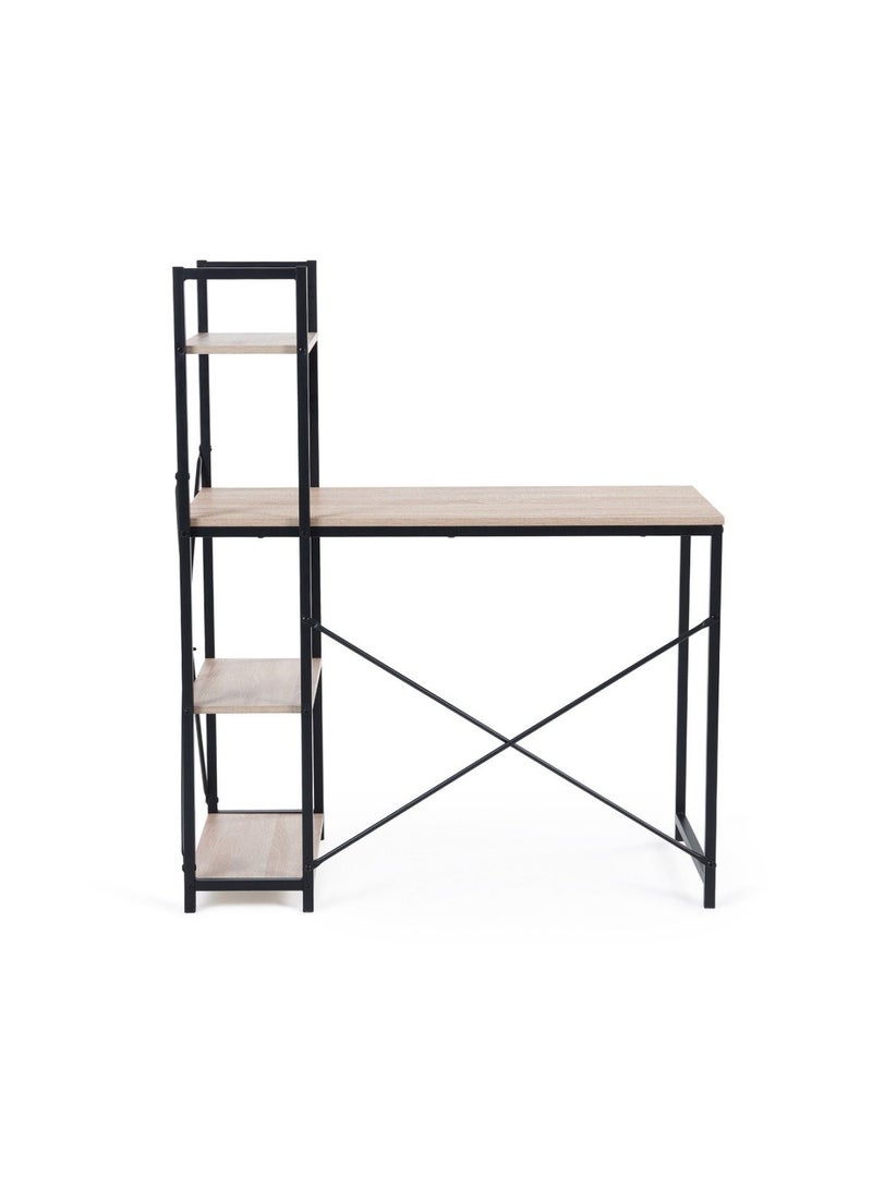 Pan Home WELTECH WRITING DESK WITH SHELVES -NATURAL & BLACK  - Image 1