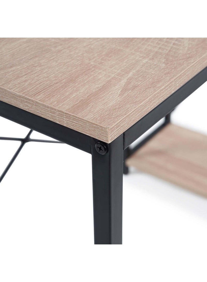 Pan Home WELTECH WRITING DESK WITH SHELVES -NATURAL & BLACK  - Image 5