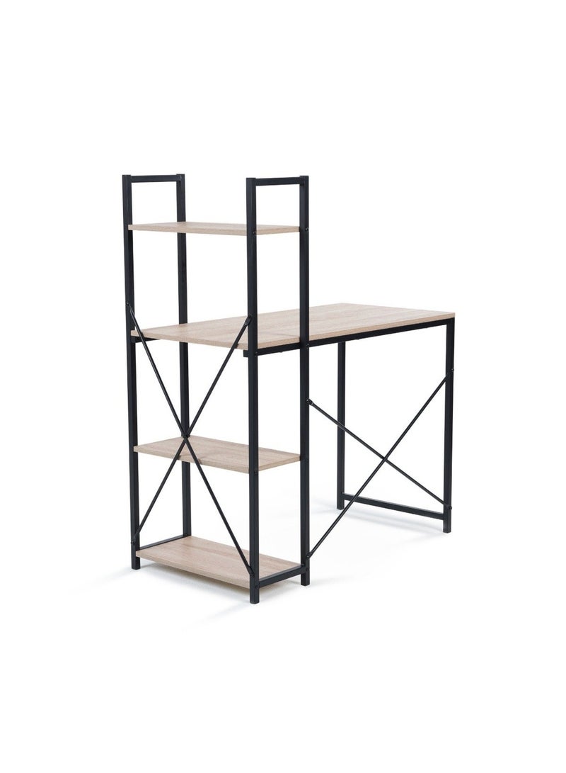 Pan Home WELTECH WRITING DESK WITH SHELVES -NATURAL & BLACK  - Image 3