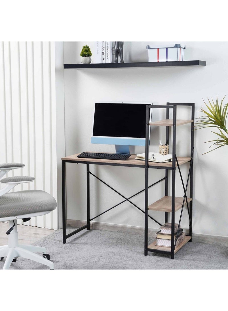 Pan Home WELTECH WRITING DESK WITH SHELVES -NATURAL & BLACK  - Image 2