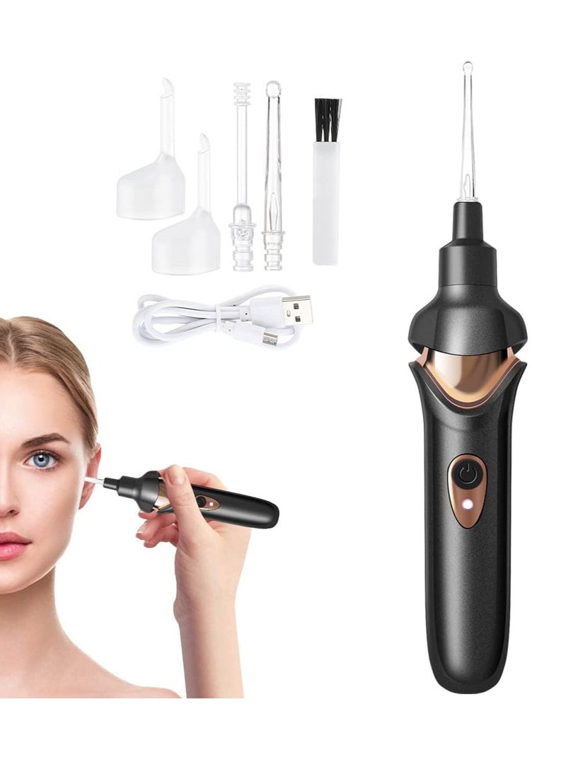 KASTWAVE Ear Wax Remover Vacuum Cleaner, Electric Earwax Removal Kit with LED Light, Portable Ear Cleaner, USB Charge Reusable Safe Electric Ear Suction for Adults Kids (Black)  - Image 1