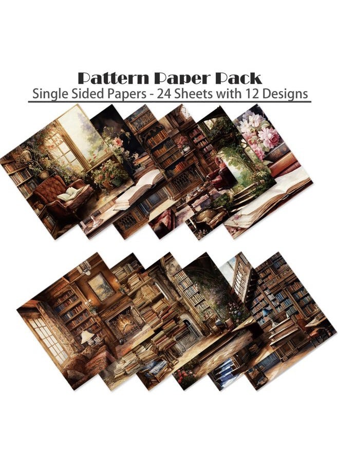 YASMEN Scrapbook Paper 6X6, Card Making Supplies, Single-Sided Cardstock Paper Pads, Decorative Craft Paper, Vintage Patterned Paper Pack, Decopodge Papers, Scrapbooking Junk Journal Supplies-24 Sheets - Image 3