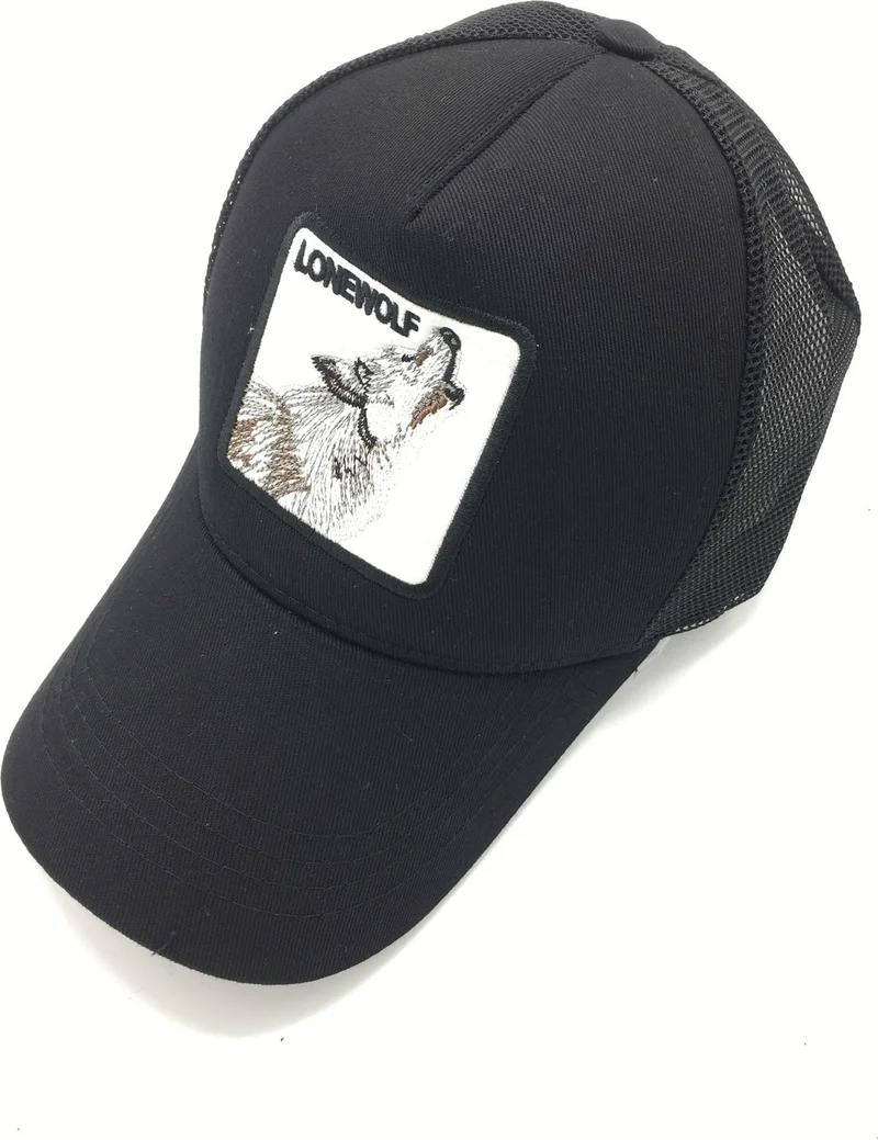 Gonca Şapka Gonca Hat Adjustable Wolf Pattern Hat