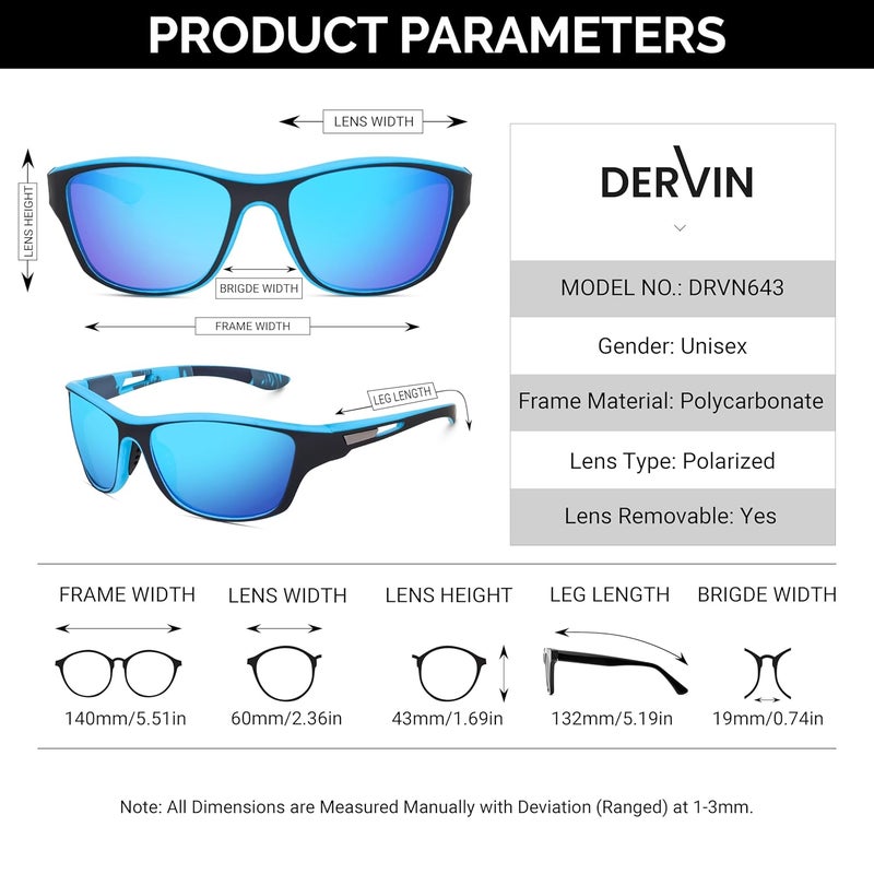 Dervin UV Protected Polarized Sports Sunglasses for Men Driving Cycling Fishing Cricket Sunglasses - Image 5