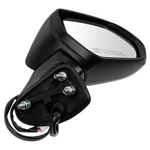 TRQ Passenger Side Power Heated Mirror Smooth Black Paint to Match Compatible with 2019-2021 Toyota Avalon TO1321404 - Image 3