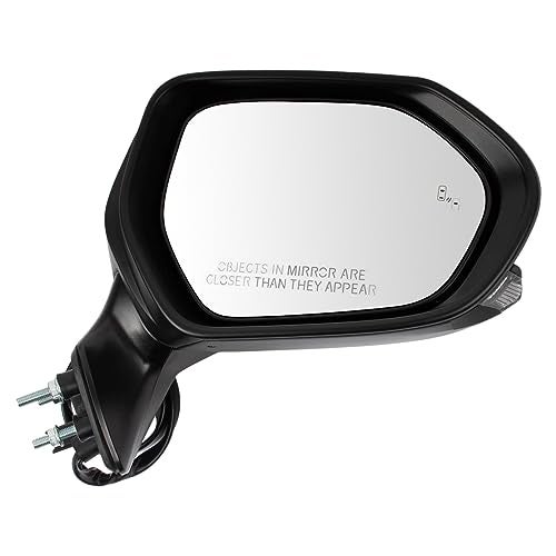TRQ Passenger Side Power Heated Mirror Smooth Black Paint to Match Compatible with 2019-2021 Toyota Avalon TO1321404 - Image 1