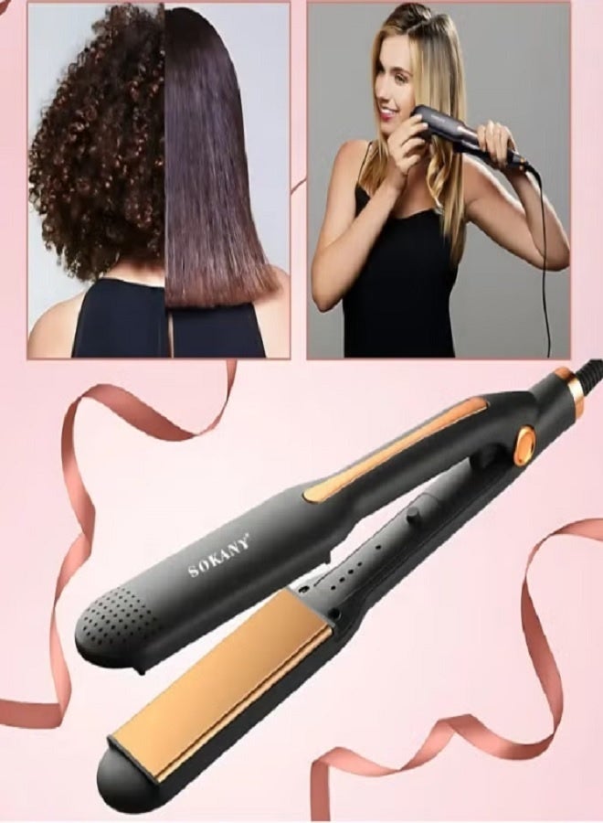 sokany SK-993 Professional Ceramic Hair Straightener Flat Iron, Digital Temperature Display, Fast Heating Hair Styling Tool, Smooth Anti-Frizz Finish, Salon & Home Use, Suitable for All Hair Types - Image 3