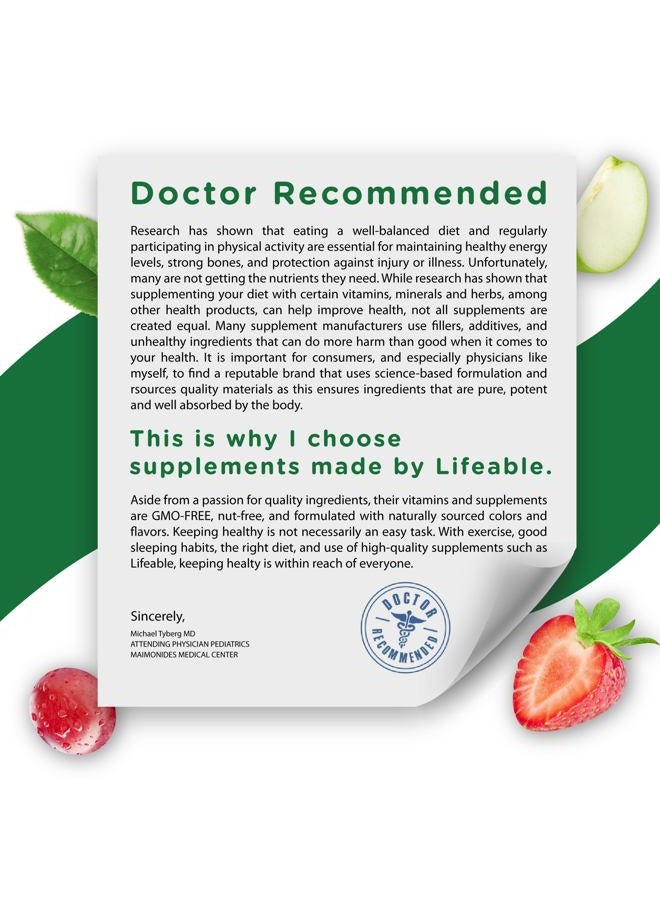 Lifeable Probiotics - 2 Billion CFU - Great Tasting Natural Flavor Gummy Supplement - Gluten Free Vegetarian Probiotic Chewable - for Gut Health and Immune Support - for Adults, Man Women - 90 Gummies - Image 5