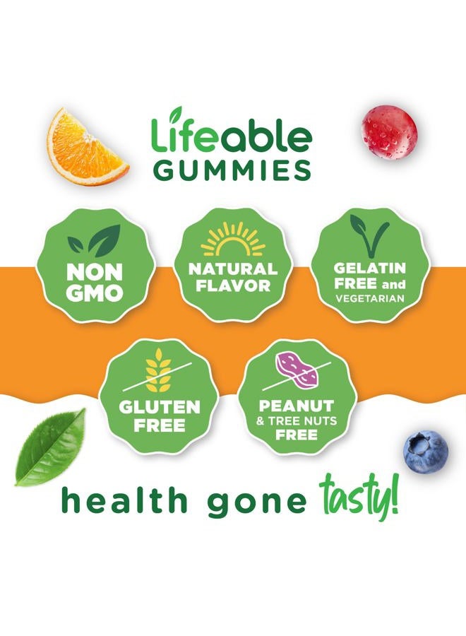 Lifeable Probiotics - 2 Billion CFU - Great Tasting Natural Flavor Gummy Supplement - Gluten Free Vegetarian Probiotic Chewable - for Gut Health and Immune Support - for Adults, Man Women - 90 Gummies - Image 4
