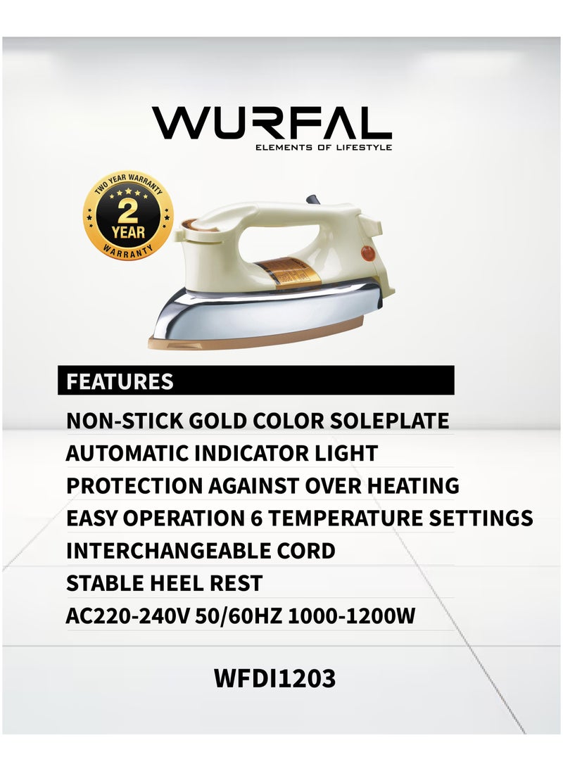 WURFAL Heavy Dry Iron Box With Temperature Settings Dial
