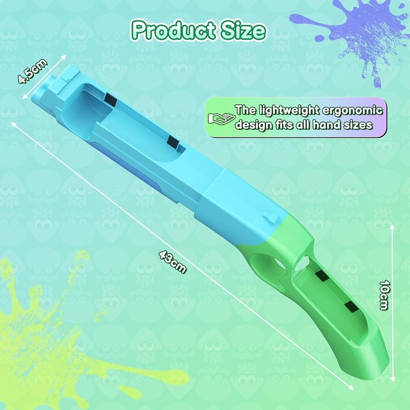 FASTSNAIL Shooting Gun Compatible with Nintendo Switch/Switch OLED, Replacement for Joy-Con Gun Controller Game Gun Hand Grips for Nintendo Switch Joycons/Switch OLED (Blue+Green) - Image 3