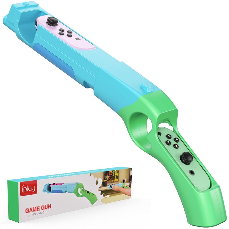 FASTSNAIL Shooting Gun Compatible with Nintendo Switch/Switch OLED, Replacement for Joy-Con Gun Controller Game Gun Hand Grips for Nintendo Switch Joycons/Switch OLED (Blue+Green) - Image 1