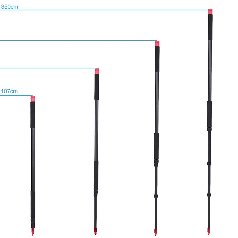 ANDOER Andoer 3.5M Lightweight Aluminum Alloy Mic Boom Pole, 4-Section Retractable with Anti-Slip Foam Handle, 3/8-Inch Thread, Black  - Image 2