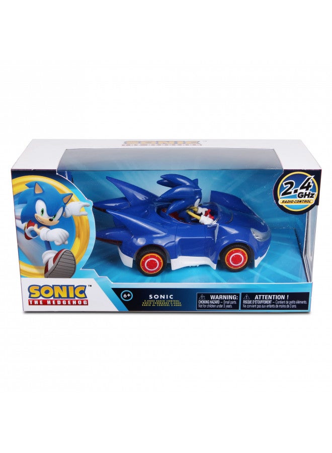Sonic The Hedgehog Sonic & Sega All-Stars Racing RC: Sonic - NKOK (681), 1:28 Scale 2.4GHz Remote Controlled Car, 6.5" Compact Design, Officially Licensed Sega Sonic The Hedgehog, Battery Powered, Ages 6+ - Image 1