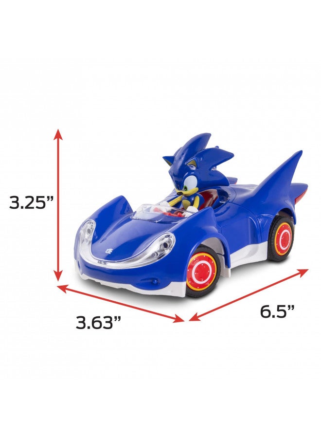 Sonic The Hedgehog Sonic & Sega All-Stars Racing RC: Sonic - NKOK (681), 1:28 Scale 2.4GHz Remote Controlled Car, 6.5" Compact Design, Officially Licensed Sega Sonic The Hedgehog, Battery Powered, Ages 6+ - Image 3