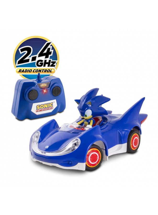 Sonic The Hedgehog Sonic & Sega All-Stars Racing RC: Sonic - NKOK (681), 1:28 Scale 2.4GHz Remote Controlled Car, 6.5" Compact Design, Officially Licensed Sega Sonic The Hedgehog, Battery Powered, Ages 6+ - Image 2