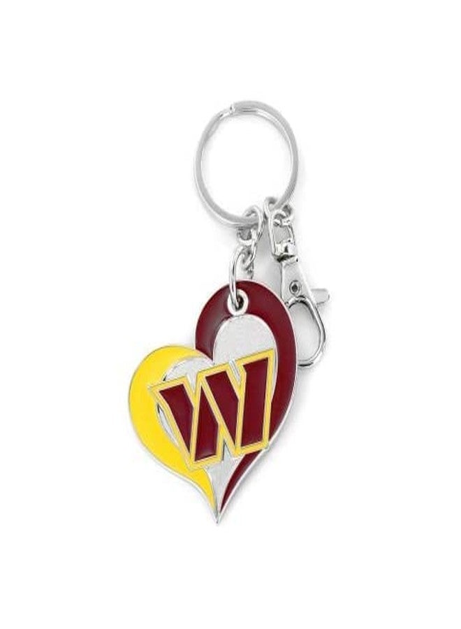 Aminco NFL Washington Commanders Swirl Heart Keychain - Image 2