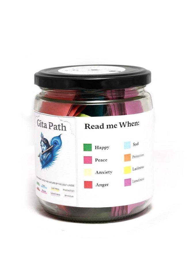 ARUZEN Bhagavad Gita Path Shlok Jar - Daily Krishna Quotes for Emotions - Motivational Gift with Color Coded Mood Slips (GITA-PATH-HINDI) Krishna Path Jar - Image 3
