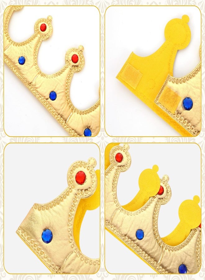 IANFAN King Crown for Men, 2 Pcs Golden Plastic King Crown Party Costume Crowns For Birthday, Royal Prince Regal Accessory, Adjustable 22.44 Inch (57 cm) - Image 3