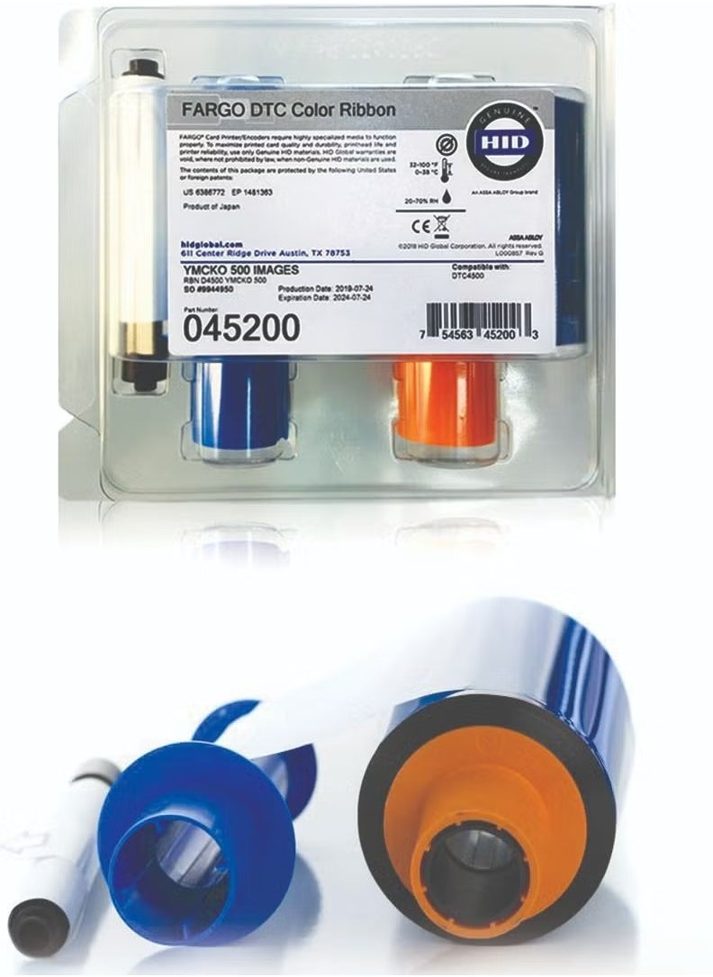 Fargo - Genuine Fargo 45200 YMCKO Color Ribbon for Model DTC4500e Printer - Image 1