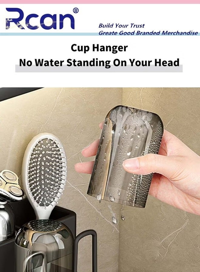 Rcan Toothbrush Holder No Drill Need Stainless Steel Toothbrush Holder with 2 Slots Multifunctional Wall Mounted Space Saving Toothbrush Organizer - Image 5