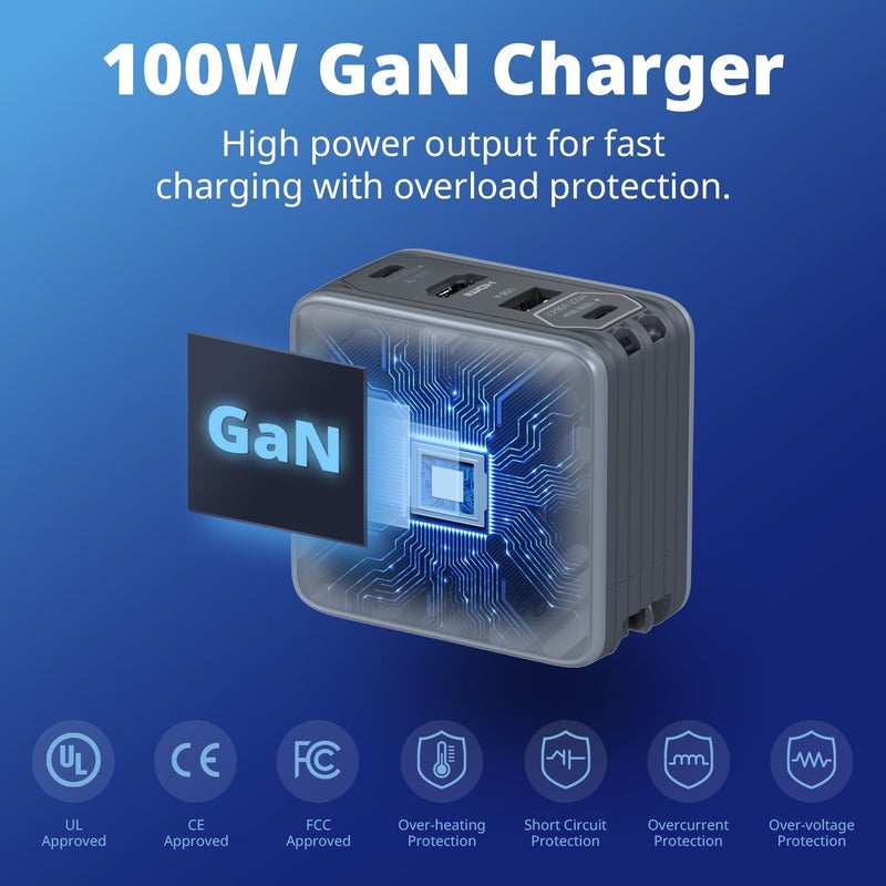 AVerMedia Portable Charger, Switch 2 Dock, 100W GaN Fast Charging USB C Hub, TV Docking Station with 4K60 HDMI, Compatible with iPhone, iPad, Laptop, PC, Gaming Accessories - Image 2