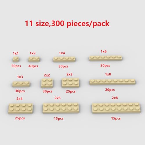 YUJHITP 300PCS Tan Bulk Plates Compatible with LEGO Small Base Plate Accessories for Building Age 6 - Image 5