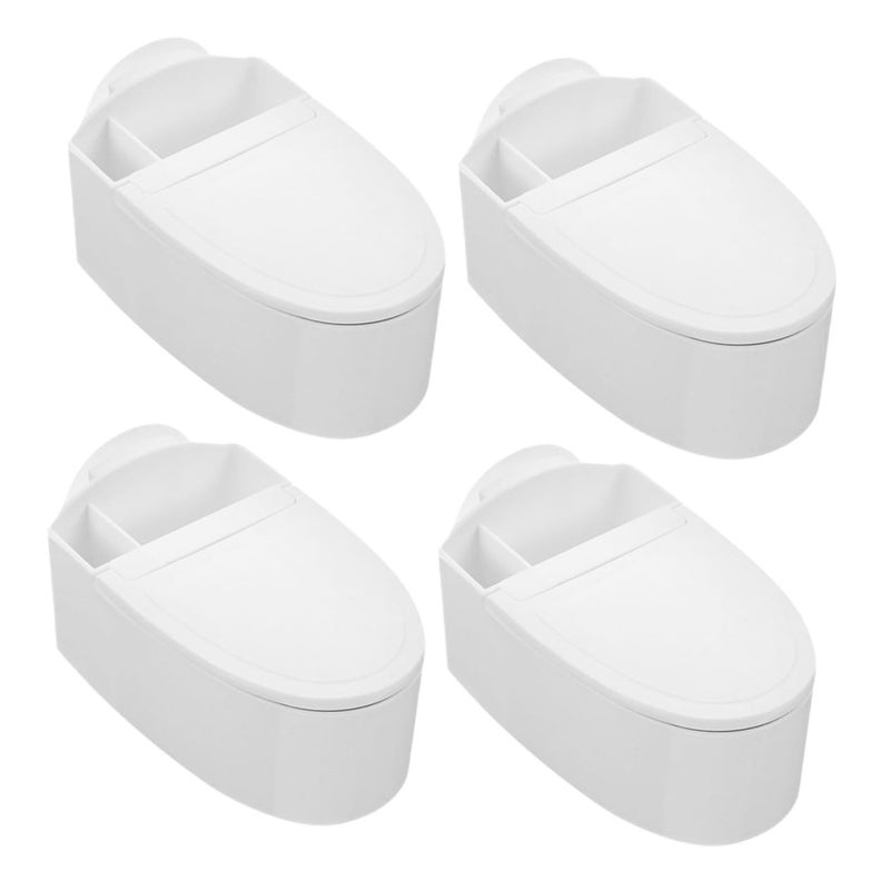 Wall Mounted Toilet Shaped Ashtray With Lid 4Pcs Set Metal Insert Windproof Bathroom Decor - Image 2