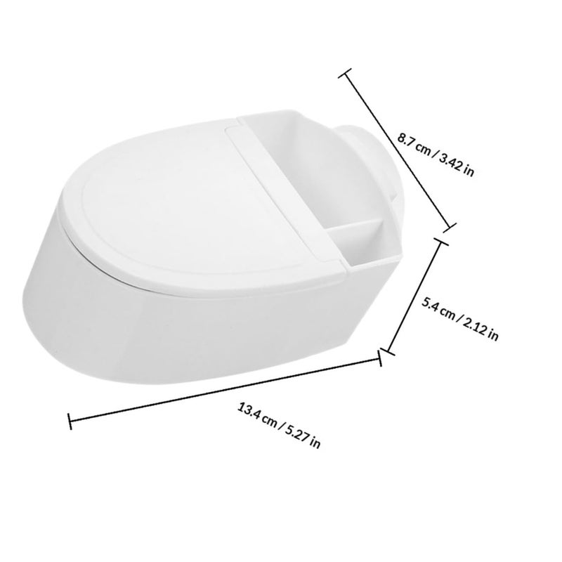 Wall Mounted Toilet Shaped Ashtray With Lid 4Pcs Set Metal Insert Windproof Bathroom Decor - Image 3