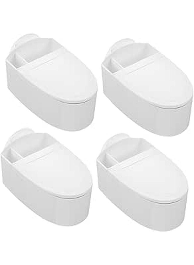 Wall Mounted Toilet Shaped Ashtray With Lid 4Pcs Set Metal Insert Windproof Bathroom Decor - Image 1