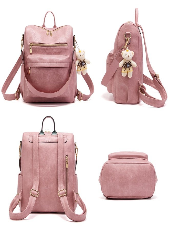 Soperwillton Women Backpack Purse Multipurpose Design Handbags Shoulder Bag PU Leather Travel bag Backpack Set 2pcs - Image 2