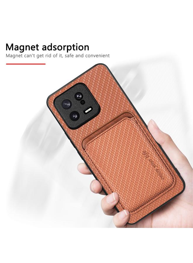 erorex Case For Xiaomi Redmi Note 14 5G Carbon Fiber Leather Card Magnetic Phone Case - Image 5