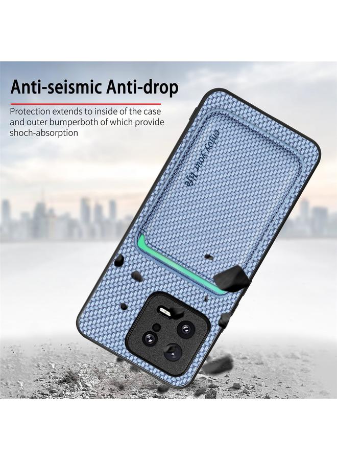 erorex Case For Xiaomi Redmi Note 14 5G Carbon Fiber Leather Card Magnetic Phone Case - Image 4