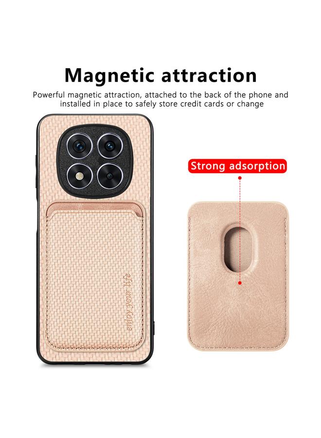 erorex Case For Xiaomi Redmi Note 14 5G Carbon Fiber Leather Card Magnetic Phone Case - Image 2