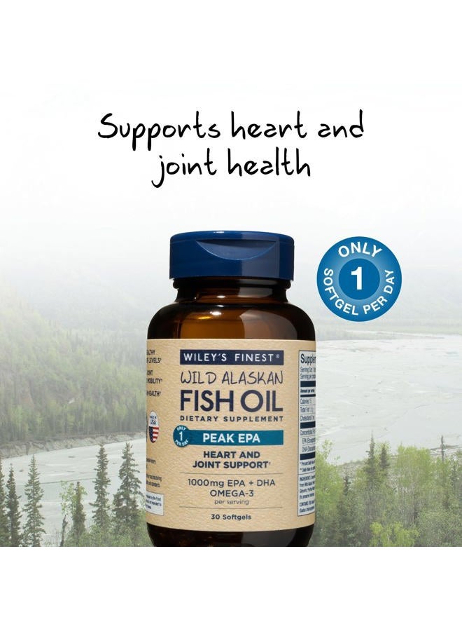 Wiley's Finest Wild Alaskan Fish Oil Peak EPA - Triple Strength Peak EPA and DHA - 1000mg Omega-3s, SQF-Certified - 30 Softgels (30 Servings) - Image 3