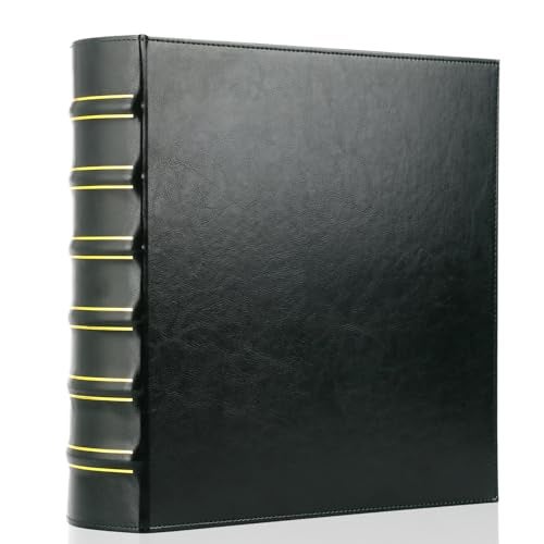 LETVPVOW Vintage Hardback 3 Ring Binder 2 Inch, Professional Leather Binder 3 Ring, Three Ring Binders Fits 8.5" x 11", D Ring Binders for Photo Album, Home, School and Office Supplies- Dark Green - Image 1