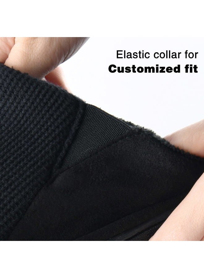 Honalika Cozy Men's Open Toe House Slippers Memory Foam,Comfy Slip On Indoor Slippers for Men Breathable Non-Slip Soft Bedroom Home Slippers Lightweight Black 9-10, 42/43 EU - Image 5