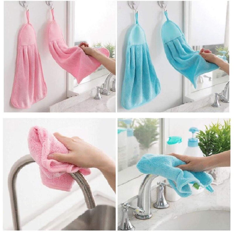bosig® Cotton Hanging Kitchen Hand Towel | Micro Fiber Cotton Hanging Towels for wash Basin/Kitchen Napkin/Hand Towels wash Basin Multi Colour Set of 3 Pieces - Image 5