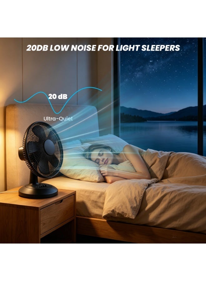 VUCATIN Oscillating Table Fan with Adjustable Tilt Convenient Push Button Controls Quiet 16 inch 3 Speed Desk Fan Airflow 15.75 ft/sec Ideal for Home Bedroom Dorm & Office (Black) - Image 5