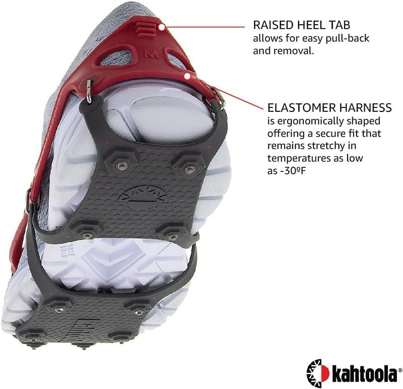 Kahtoola 1st Gen NANOspikes Footwear Traction for ICY Winter Road Running & Walking - Red - X-Small - Image 4
