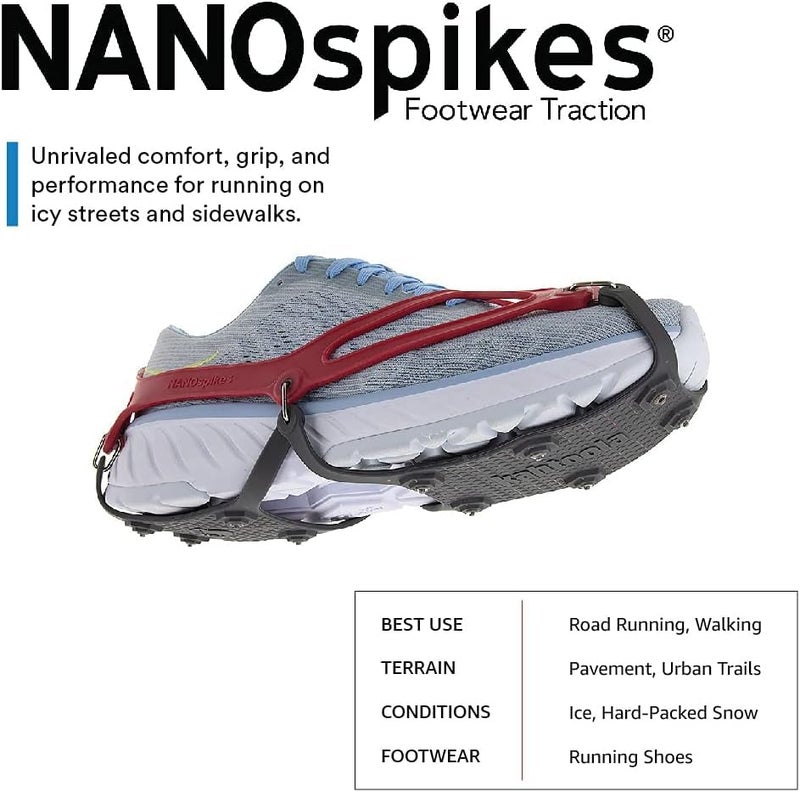 Kahtoola 1st Gen NANOspikes Footwear Traction for ICY Winter Road Running & Walking - Red - X-Small - Image 2