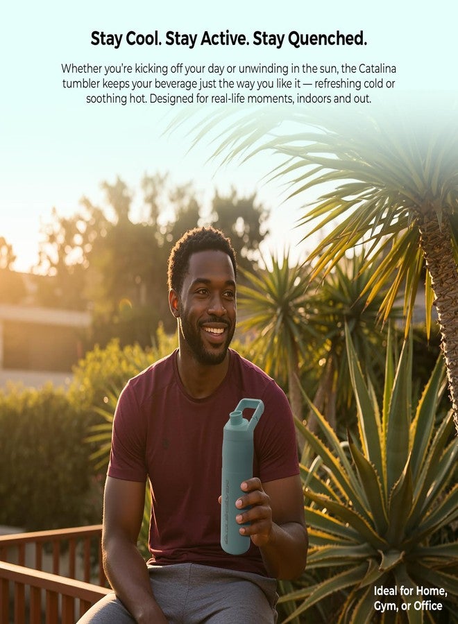 كويك سيلفر زجاجة مياه كويكسيلفر المصنوعة من الفولاذ المقاوم للصدأ سعة 24 أونصة، كوب معزول واسع الفم مزود بخطاف كارابين، فولاذ 18/8، يحافظ على برودة الماء لمدة 24 ساعة، زجاجة قابلة لإعادة الاستخدام خالية من مادة BPA للرجال والنساء (زجاج شاطئي، 24 أونصة) - Image 4