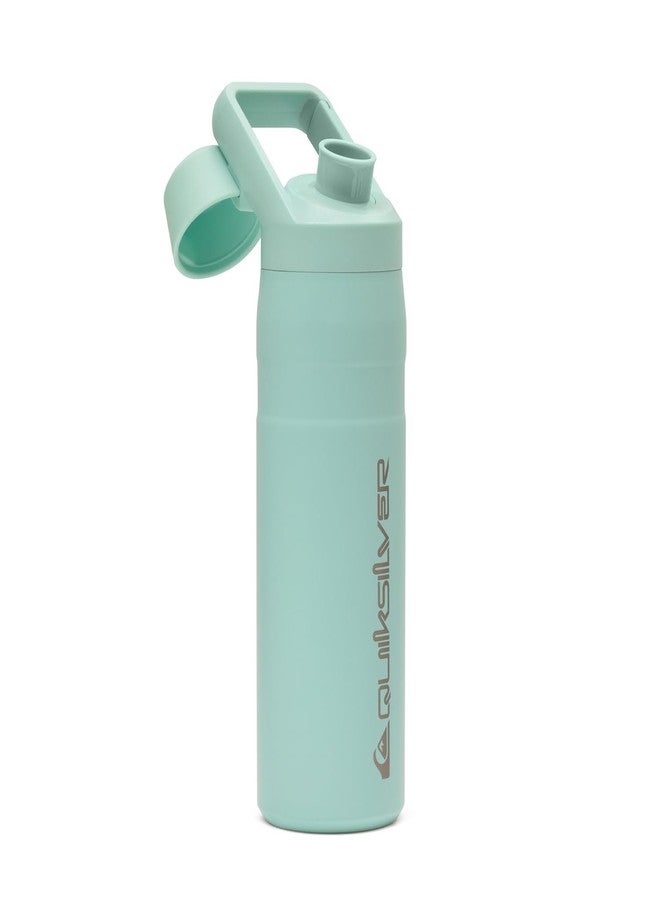 كويك سيلفر زجاجة مياه كويكسيلفر المصنوعة من الفولاذ المقاوم للصدأ سعة 24 أونصة، كوب معزول واسع الفم مزود بخطاف كارابين، فولاذ 18/8، يحافظ على برودة الماء لمدة 24 ساعة، زجاجة قابلة لإعادة الاستخدام خالية من مادة BPA للرجال والنساء (زجاج شاطئي، 24 أونصة) - Image 2