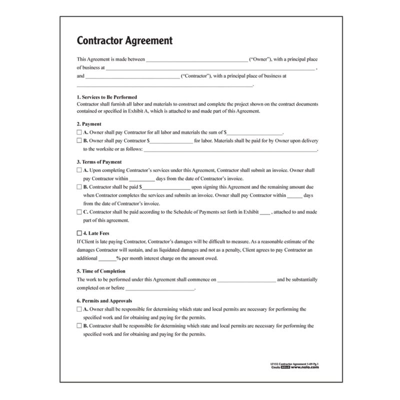 Adams Contractor Agreement, Forms and Instructions (LF155) - Image 4