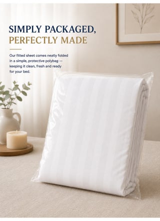 Stripe Microfiber Fitted Bed Sheet - King
